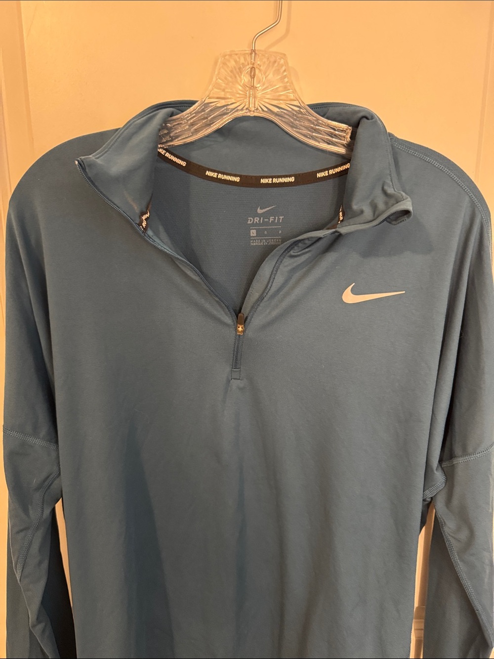 Nike Dri-FIT Long Sleeve Quarter-Zip Top in Teal Blue - Picture 2 of 10